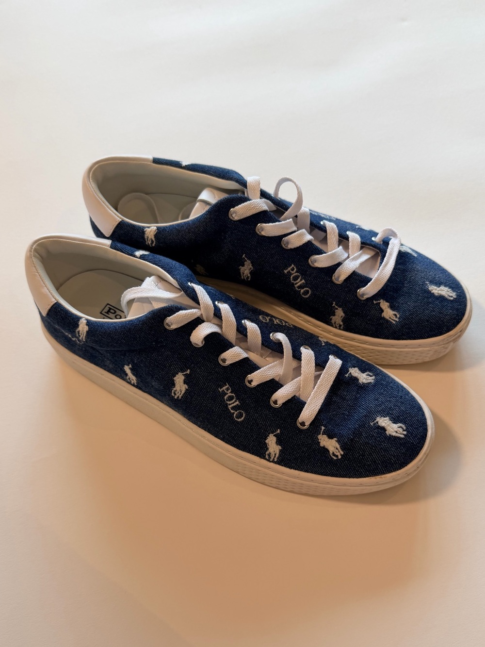 Polo Ralph Lauren Denim Pony Sneakers – Size 8